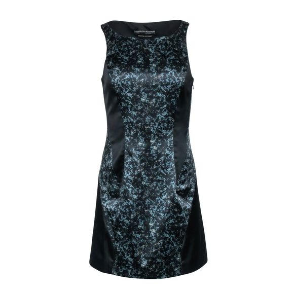 ALLSAINTS Spitalfields Heidi Dress Black Teal Marble Abstract Print Sleeveless 6 - Picture 1 of 9